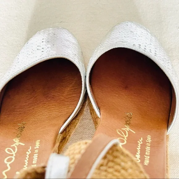 Gaimo Espadrilles Handmade in Spain Metallic Silver/Rope Espadrilles Size EU 41 - Picture 7 of 15